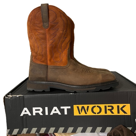 Ariat Men’s Groundbreaker Steel Toe Brown/ Ember Electrical Hazard Size 13 Wide - Picture 5 of 9